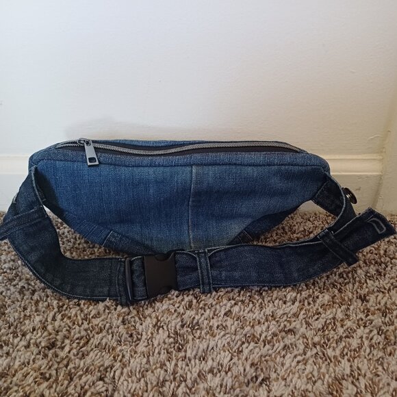 Belt bag, jean upcycling, blue, hand made, unisex - Picture 3 of 7